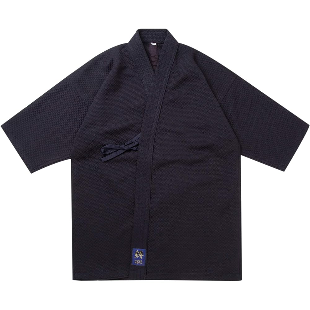 [Castle Sword Master] Kendo Gi, Jersey, Dogi, Suitable for All Seasons, Navy, Lattice Weave [No fading or shrinkage, quick drying]