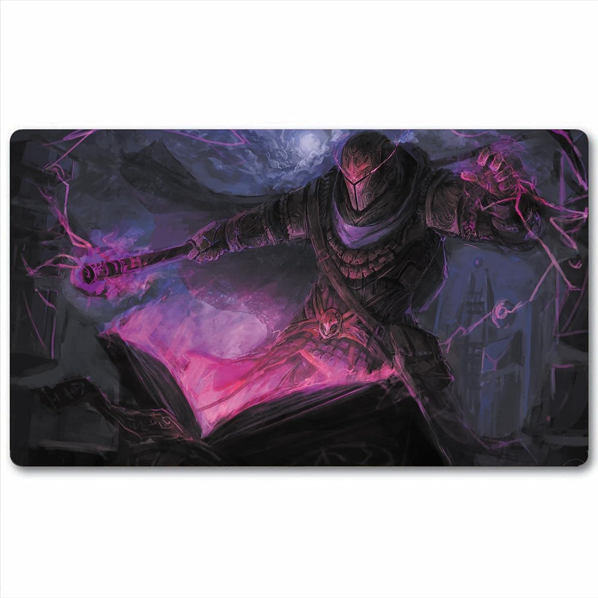 Board Games TCG Playmat Tabletop Card Playmat MTG RPG CCG Trading Card Game Playmat with Smooth Cloth Surface, Rubber Base and Stitched Edges, Original Playmat Art Design, 24x14 Inch, Alchemy Wizard