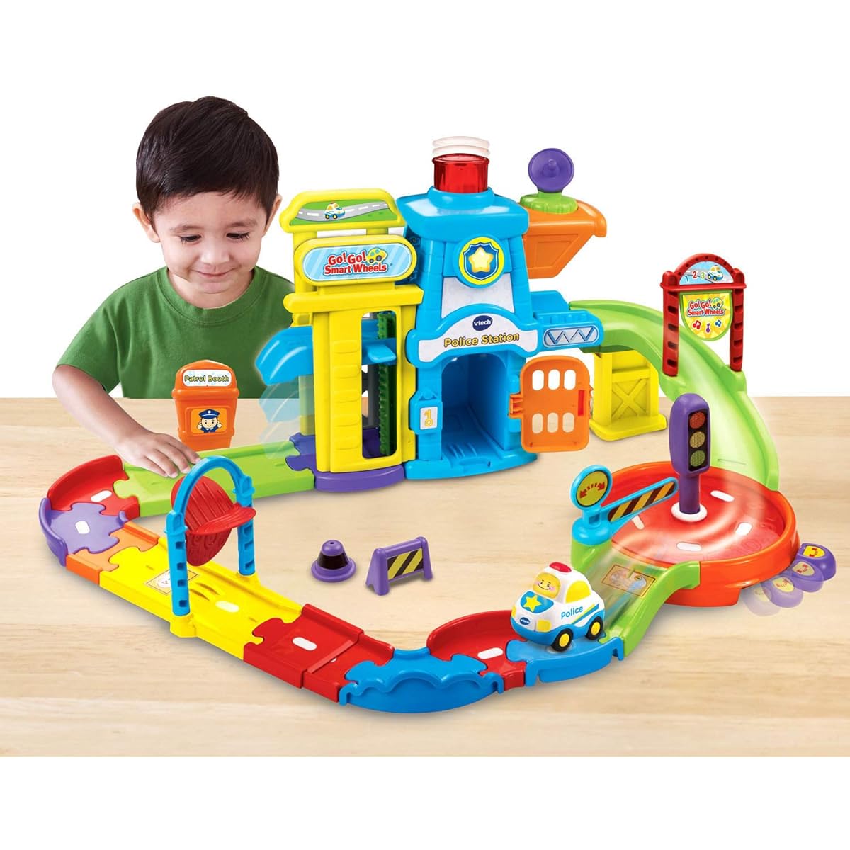 VTech Toys Educational Toys 1-5 Years Old Overseas Go! Go! Smart Wheels Car Toy Police Car Lights & Sounds Alphabet ABC English Birthday Christmas Gift