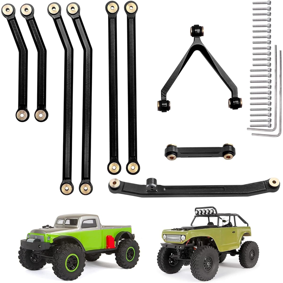 HobbyPark SCX24 Deadbolt Link Set B17 Betty High Clearance Aluminum Steering Linkage Axial SCX24 Deadbolt Upgrade SCX24 B17 Replacement Part