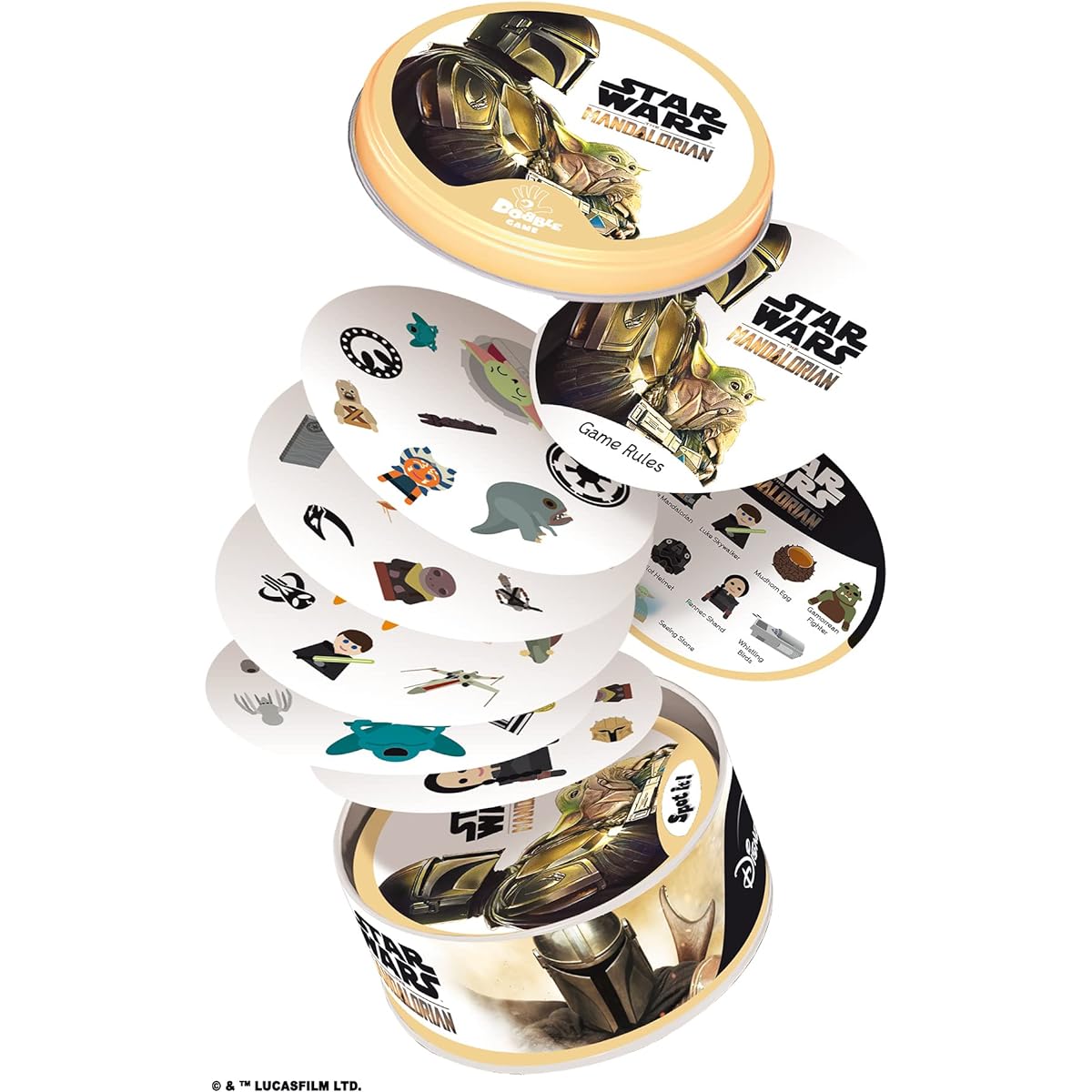Spot It! The Mandalorian Card GamesGame for Kids | Age 6+ | 2-8 Players | Average Playtime 15 Minutes | Made by Zygomatic
