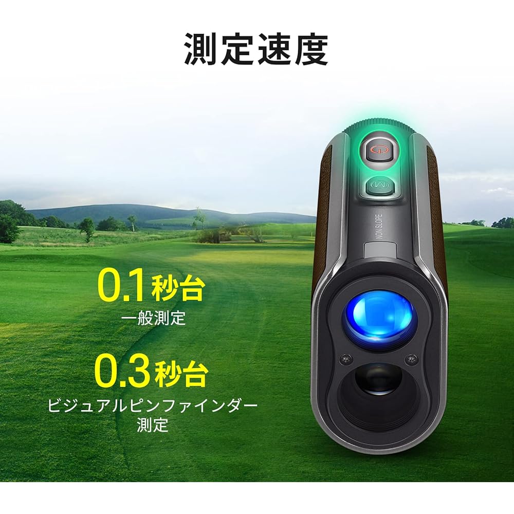 [Official] FineCaddie J300 Golf Laser Distance Meter 1,093yd Rechargeable 6x Optical Telephoto Height Difference Measurement Slope Mode ON/OFF PU Leather IPX4 Waterproof Ultra Lightweight with Case Laser Class 1 Premium Compact Distance Meter Distance Me