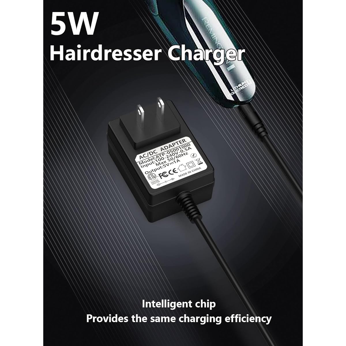 5V Charger Remington Shaver Charger Cord PG525 PG6025 MB2500 PG6135 PG6060 PG6015 PG250 PG200 PG225 Remington Beard Trimmer Razor Power AC Adapter Cable Replacement Part Black 6ft
