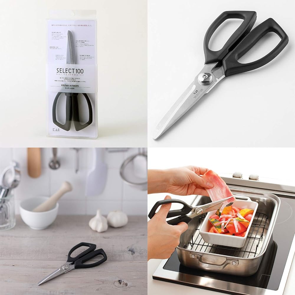 KAI Fish Handling Goods 4-piece set, scale remover, bone remover, 3 small fish grated peeler, kitchen scissors