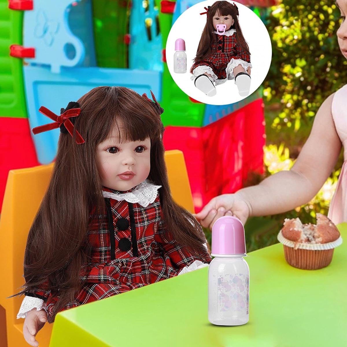Reborn Doll Kit,Realistic Girl Silicone Limbs and Head Reborn Baby Doll Silicone Vinyl Baby Toys for Kids Birthday for Christmas(Brown eyed doll)