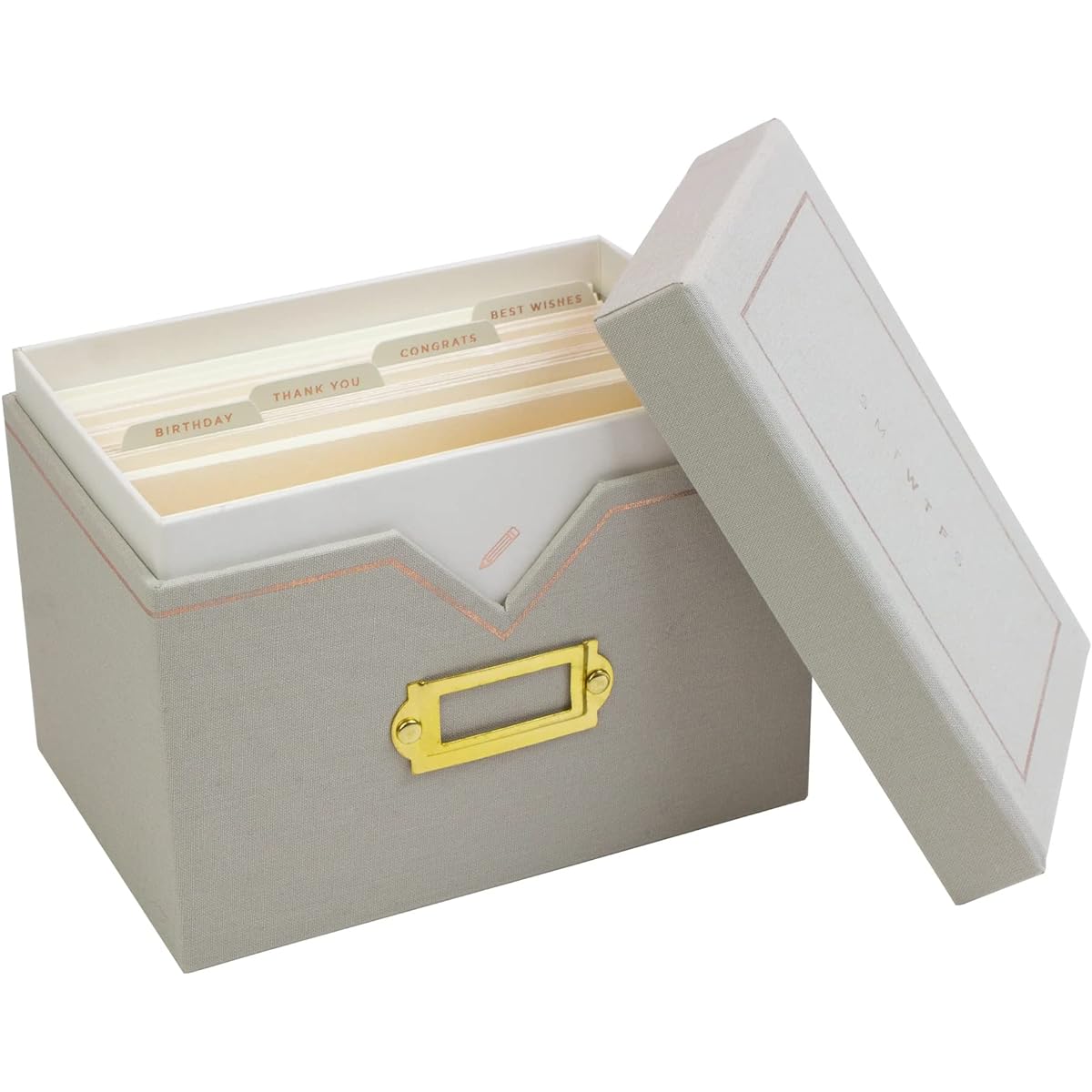 IPPINKA Greeting Card Storage Box - 4 Tabbed Dividers - Includes 16 Blank Greeting Cards with Iridescent Envelopes