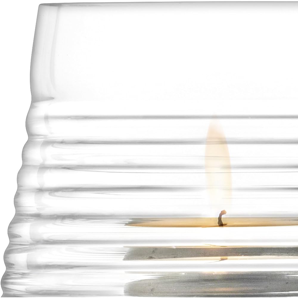 LSA Tea Light Holder Clear Height 7cm GROOVE G1496-07-171