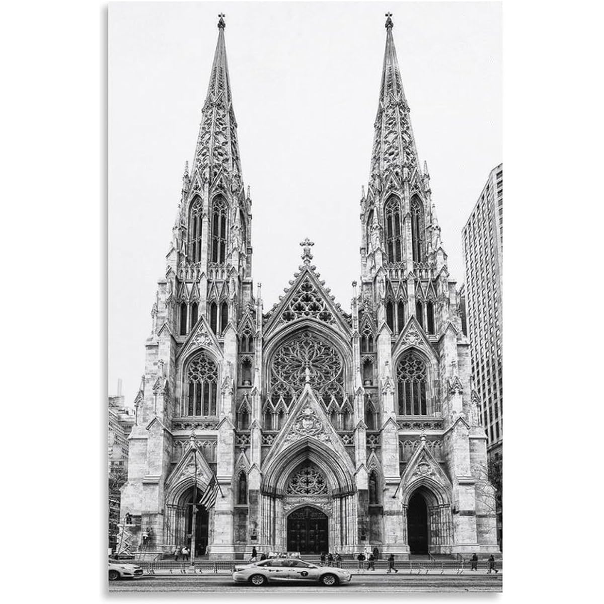 Fkknpvr St. Patrick Gothic Architecture Painting Wall Poster Canvas Print Canvas Wall Art Print Wall Decor Room Decoration Bedroom Decor Gift Poster 16x24inch(40x60cm) Unframed Style