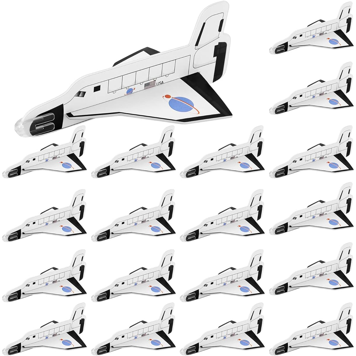Lewtemi 36 Pieces Space Shuttle Glider Space Plane Flying Toy Space Shuttle Toy Foam Airplane Glider Foam Glider Space Party Favors Birthday Party Indoor and Outdoor Play