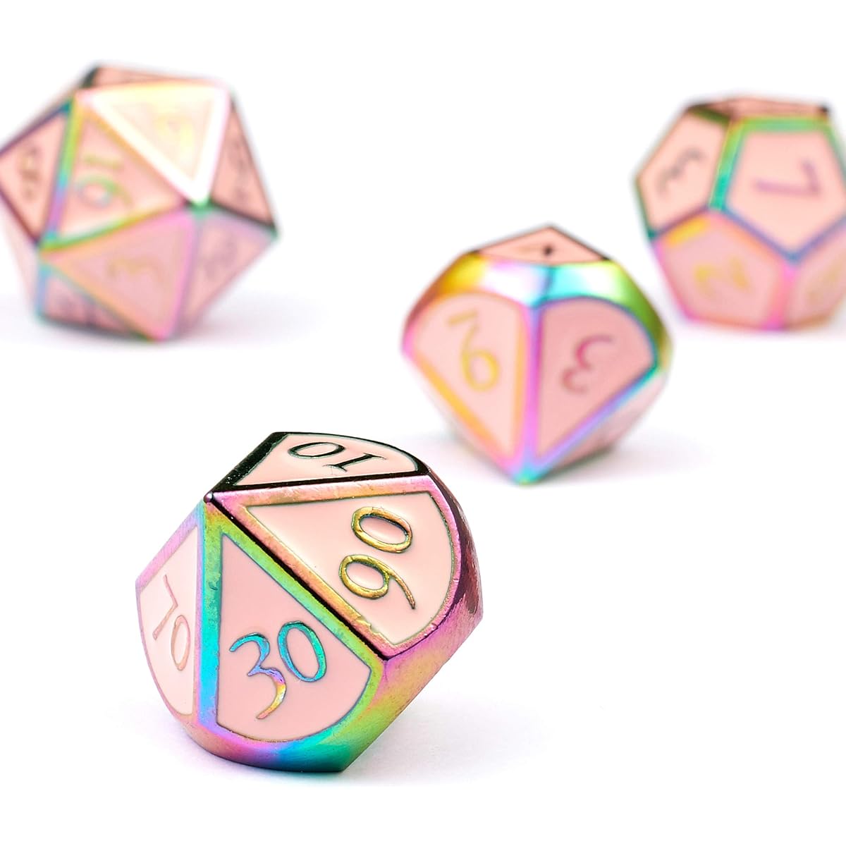 DND Dice Set Solid Metal Dice with Silver Metal Tin Dungeons & Dragons RPGMTG Tabletop Game D&D Pathfinder Shadowrun Math Education