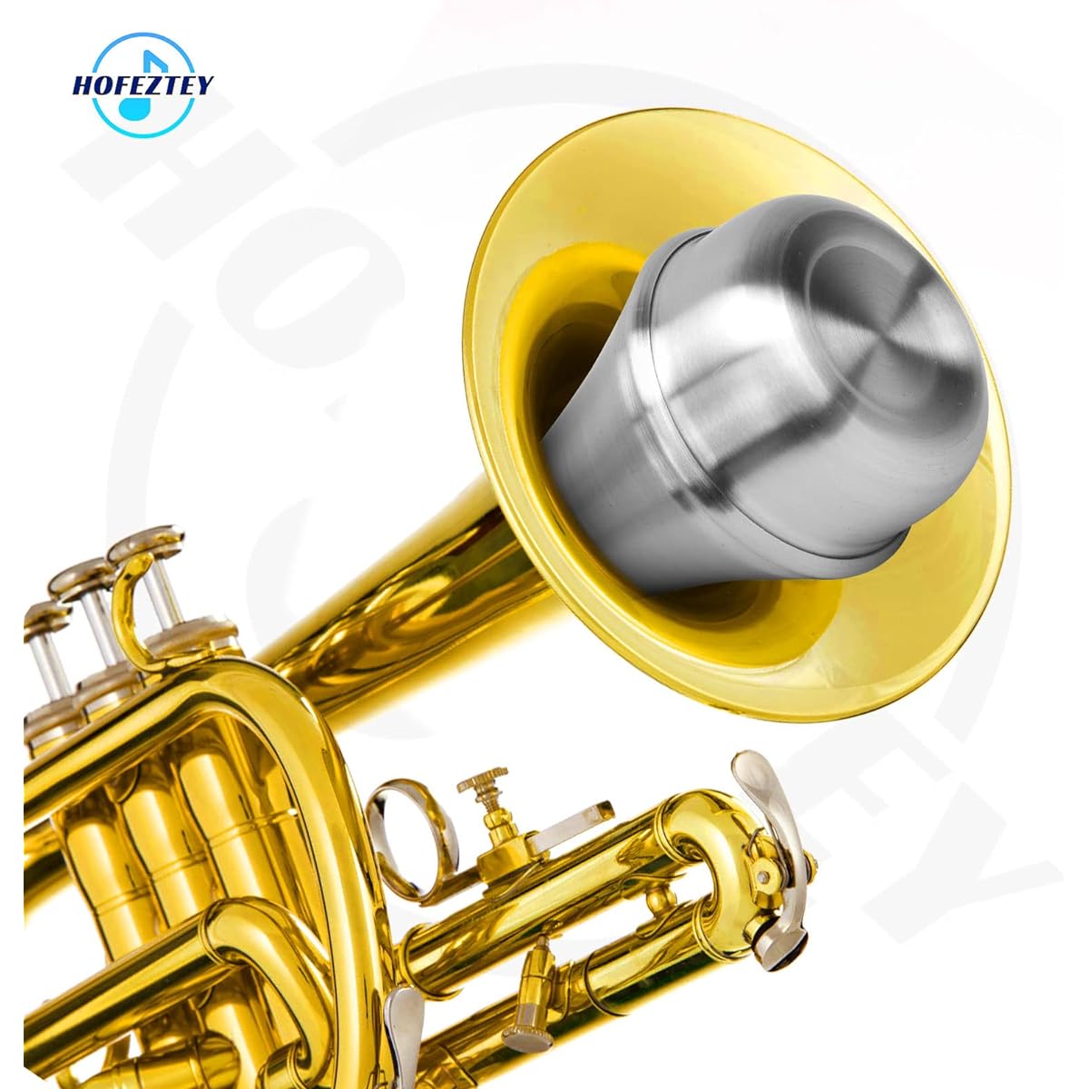 Hofeztey Trumpet Mute, Lightweight Aluminum Straight Mute Trumpet, Trumpet Silencer for Jazz & Classical, Practice Mute Trumpet, Mini Trumpet Mute for Beginners and Students