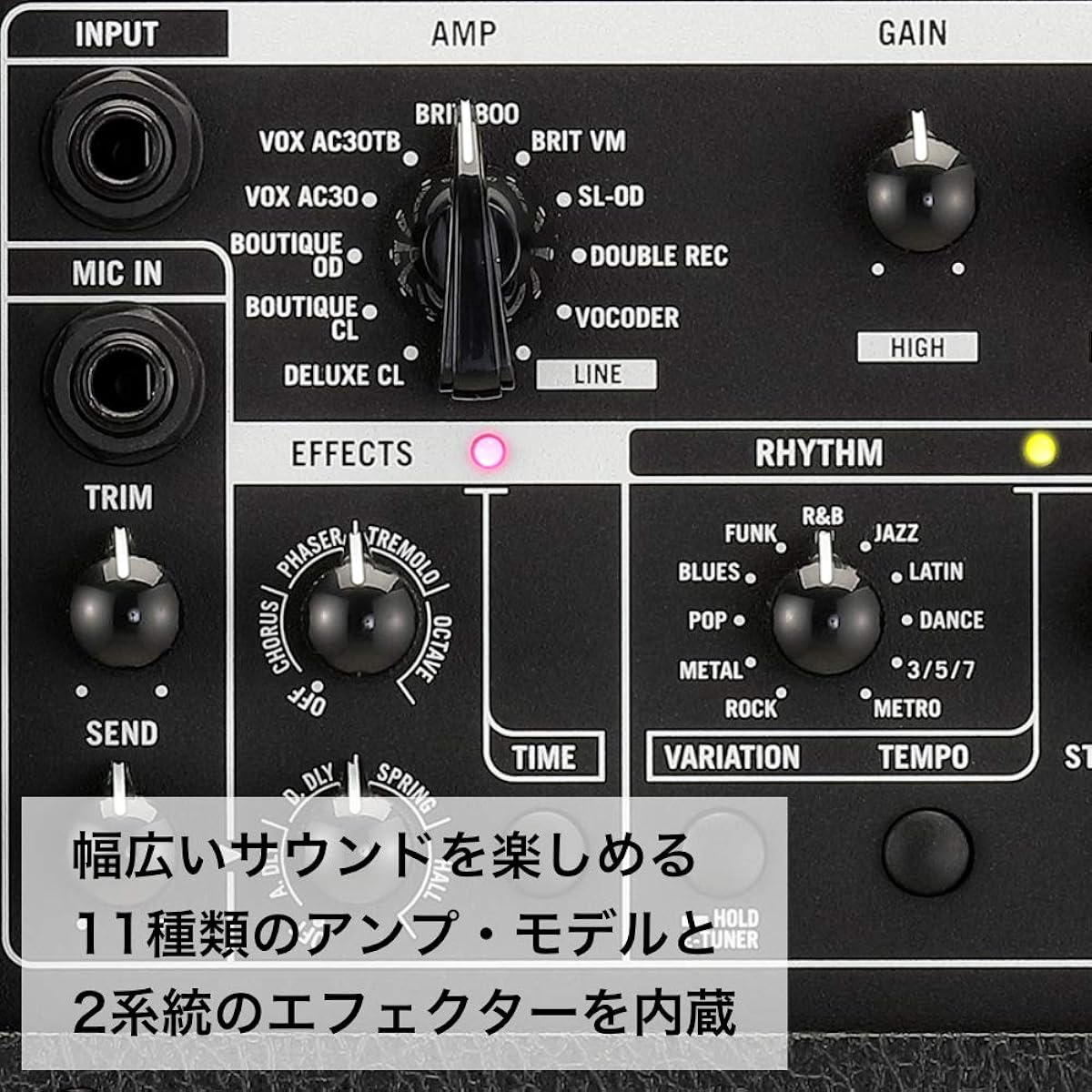 VOX 3W Modeling Amplifier for Electric Guitar MINI GO 3 Home Practice Portable Microphone Input Headphone Output Effect Rhythm Machine MP3 Connection Mobile Battery Compatible