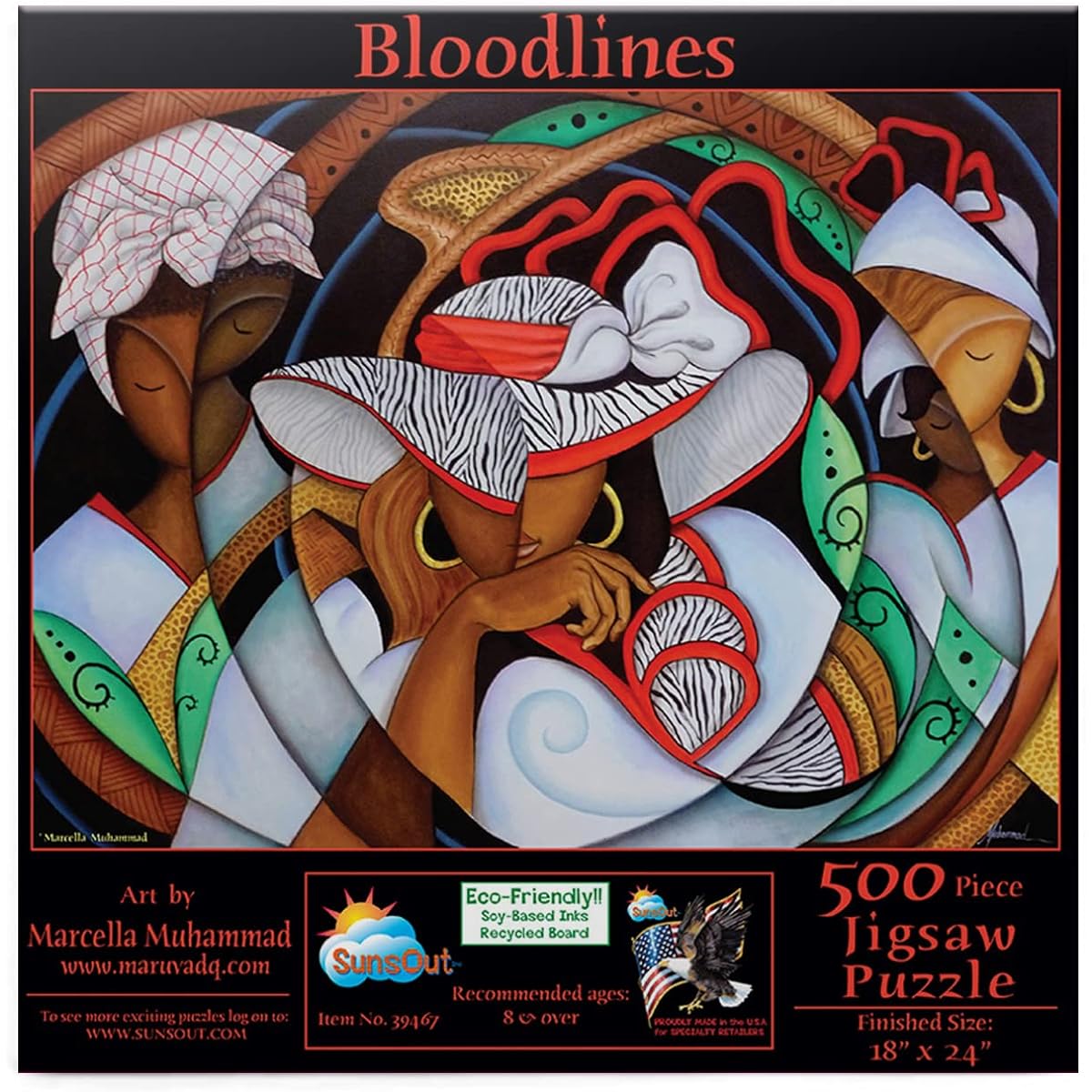SUNSOUT INC - Bloodline - 500 Piece Jigsaw Puzzle Artist: Marcella Muhammad - Finished Size 18" x 24" - MPN# 39467