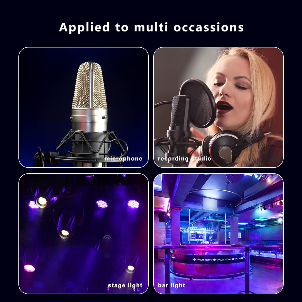 HOOH XLR Cable 25ft 4 Pack XLR Cable XLR Microphone Cable 3 Pin XLR Speaker Cable Male to Female Balanced Microphone Cable