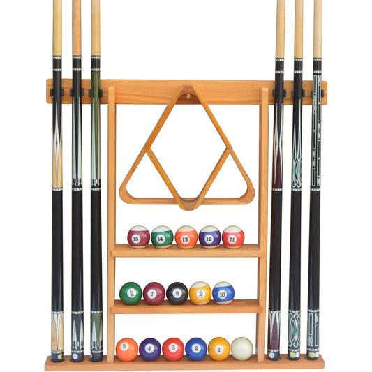 Flintar Wall Cue Rack, Premium Billiard Pool Cue Stick Holder, Made from Solid Hardwood, Improved Direct Wall Mount, Cue Rack Only (Cue Balls, Balls and Ball Rack Not Included)