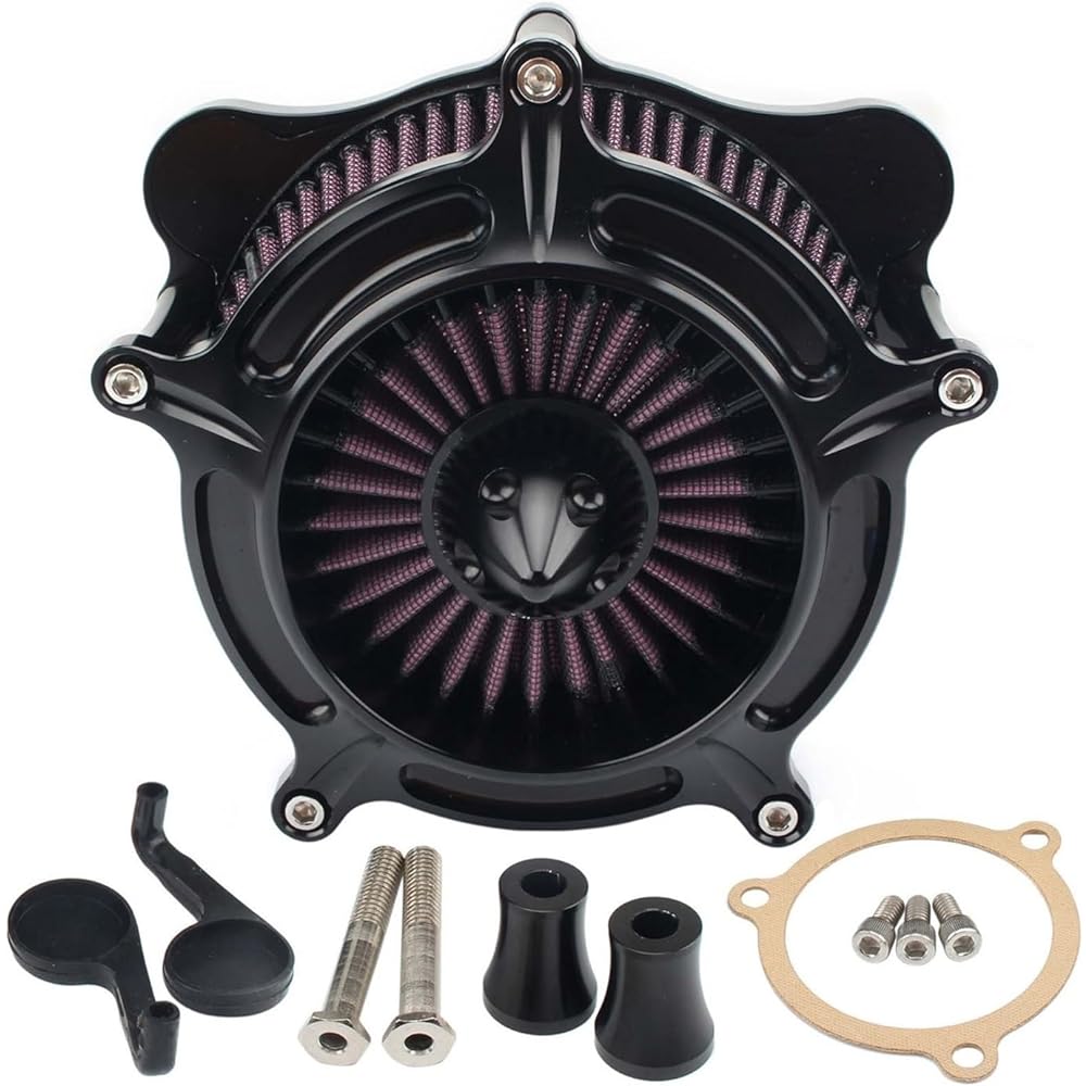 Motorcycle Breather Filter For Harley Touring Road King Street Glide Softail Dyna CVO 2008-2016 Motorcycle Air Filter CNC Turbine Air Cleaner Intake Filter