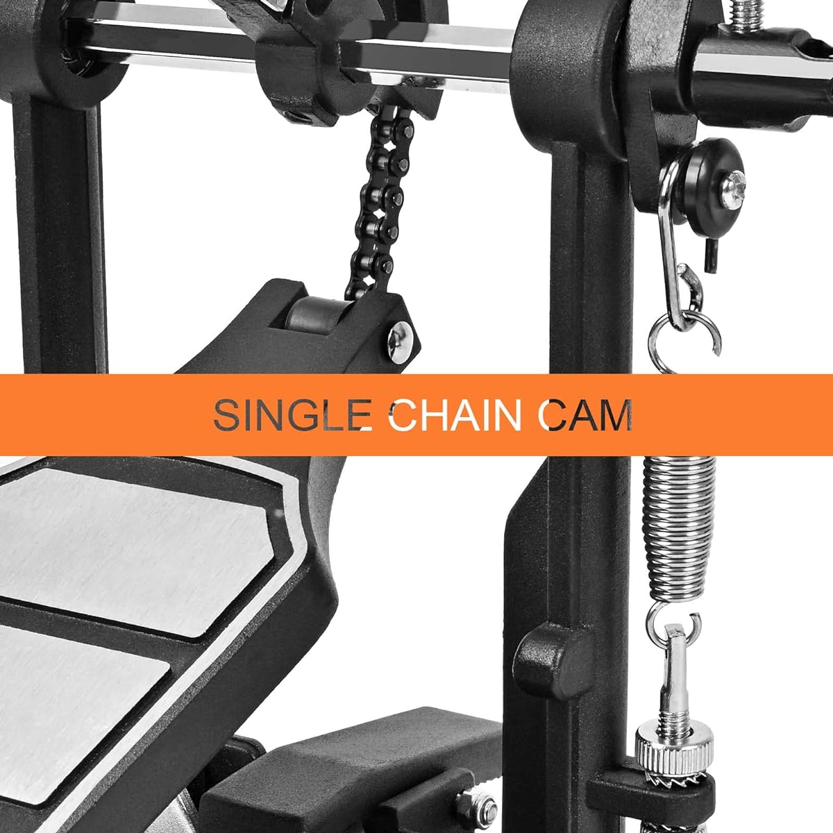 Tipatyard Double Bass Drum Pedal Double Kick Drum Pedal for Drum Set Kit and Electronic Drum | Single Chain