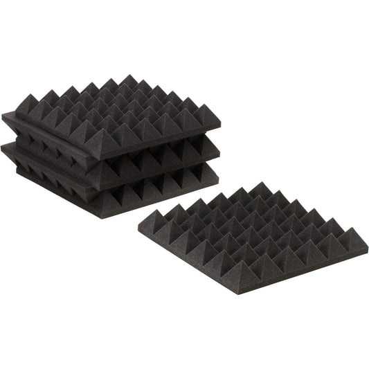 AURALEX Sound Absorbing Material Studiofoam Pyramids 4″ Charcoal 10cm Thick 60cm x 60cm Pack of 6