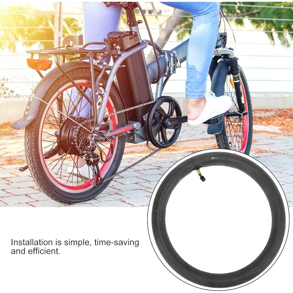 ASHA Bicycle Inner Tube, 14x2.125 Bike Inner Tube Bent Angle Valve Butyl Rubber Inner Tube Tire for MTB Mountain Bike - Black