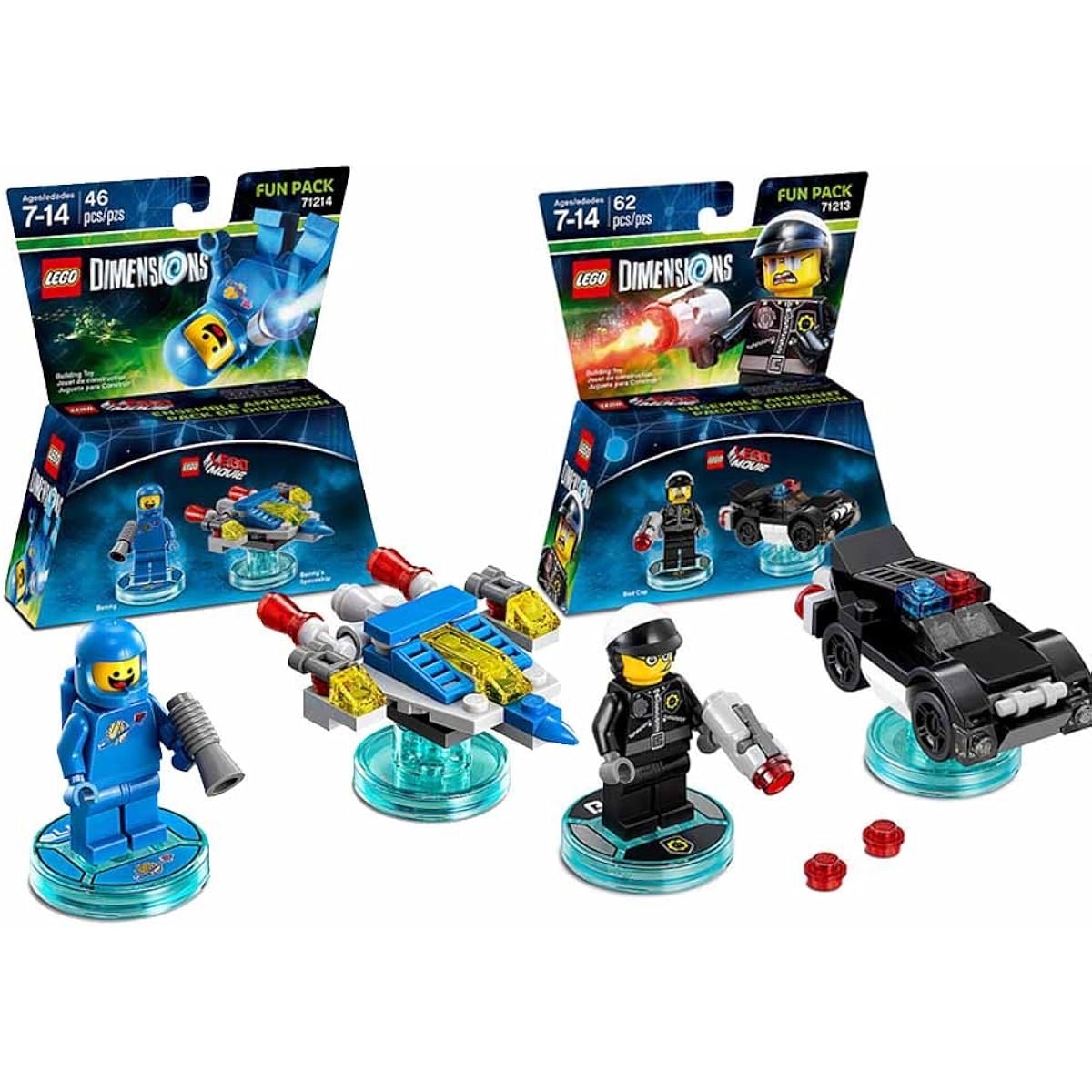 Lego Dimensions The Lego Movie Fun Pack Bundle of 2 - Benny Fun Pack (71214) & Bad Cop Pack (71213)