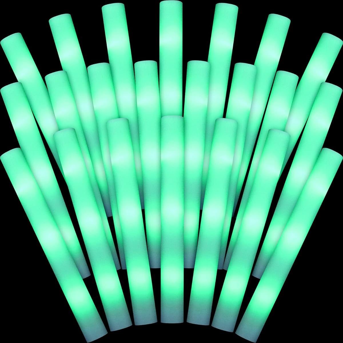 30pcs LED Glow Sticks 18.5 Inch Light Up Sticks Battery Operated Baton for Wedding Rave Carnival Concert Halloween Birthday Party (Green)