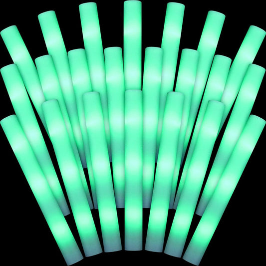 30pcs LED Glow Sticks 18.5 Inch Light Up Sticks Battery Operated Baton for Wedding Rave Carnival Concert Halloween Birthday Party (Green)