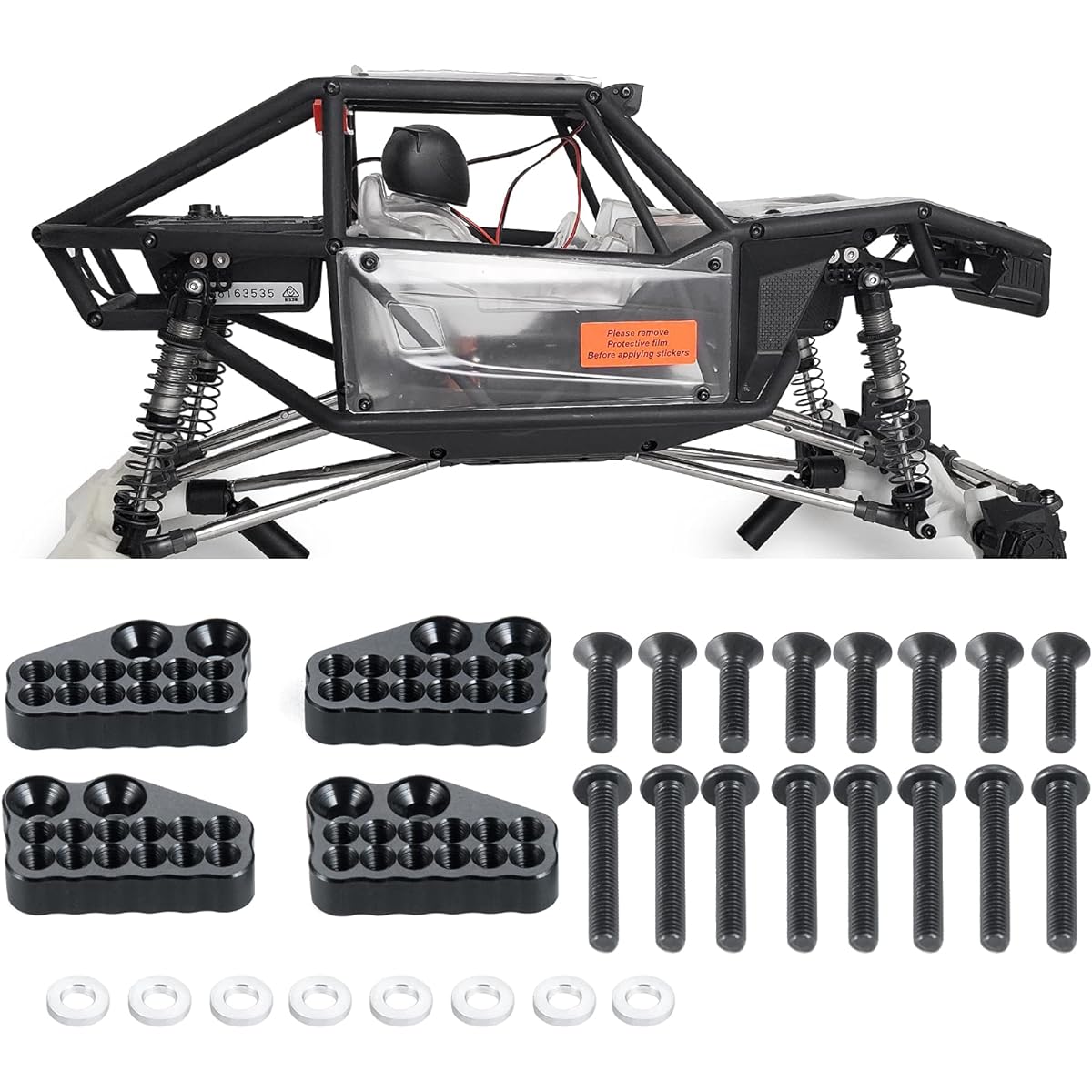 4pcs Metal Shock Damper Tower Mount Hoops for 1/10 Axial SCX10 AXI03004 Capra RC Crawler Car