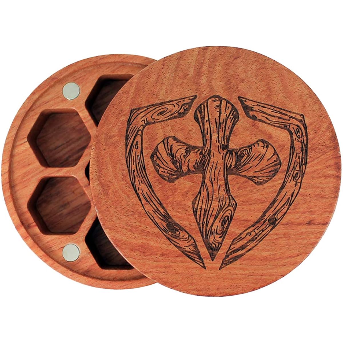 Paladin Role Playing DND Dice Box - Solid Wood Storage Case for Polyhedral, RPG, and Tabletop Game Dice