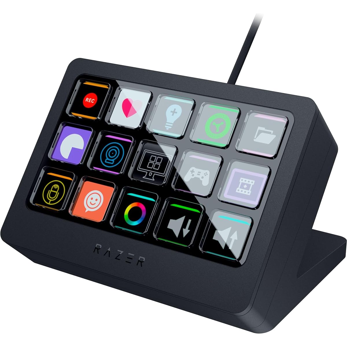 Razer Stream Controller X: All-in-One Keypad for Streaming - 15 Switchblade Buttons - Multi-Link Macros - Interchangeable Magnetic Faceplates - Designed for PC & Mac