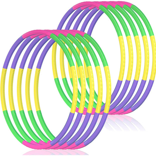 10 Pack Toy Color Hoops for Kids Adjustable Size & Removable Adjustable Length Kids Hoops Plastic Toys for Kids Adults Party Games Gymnastics Dog Agility Equipment Christmas Wreath