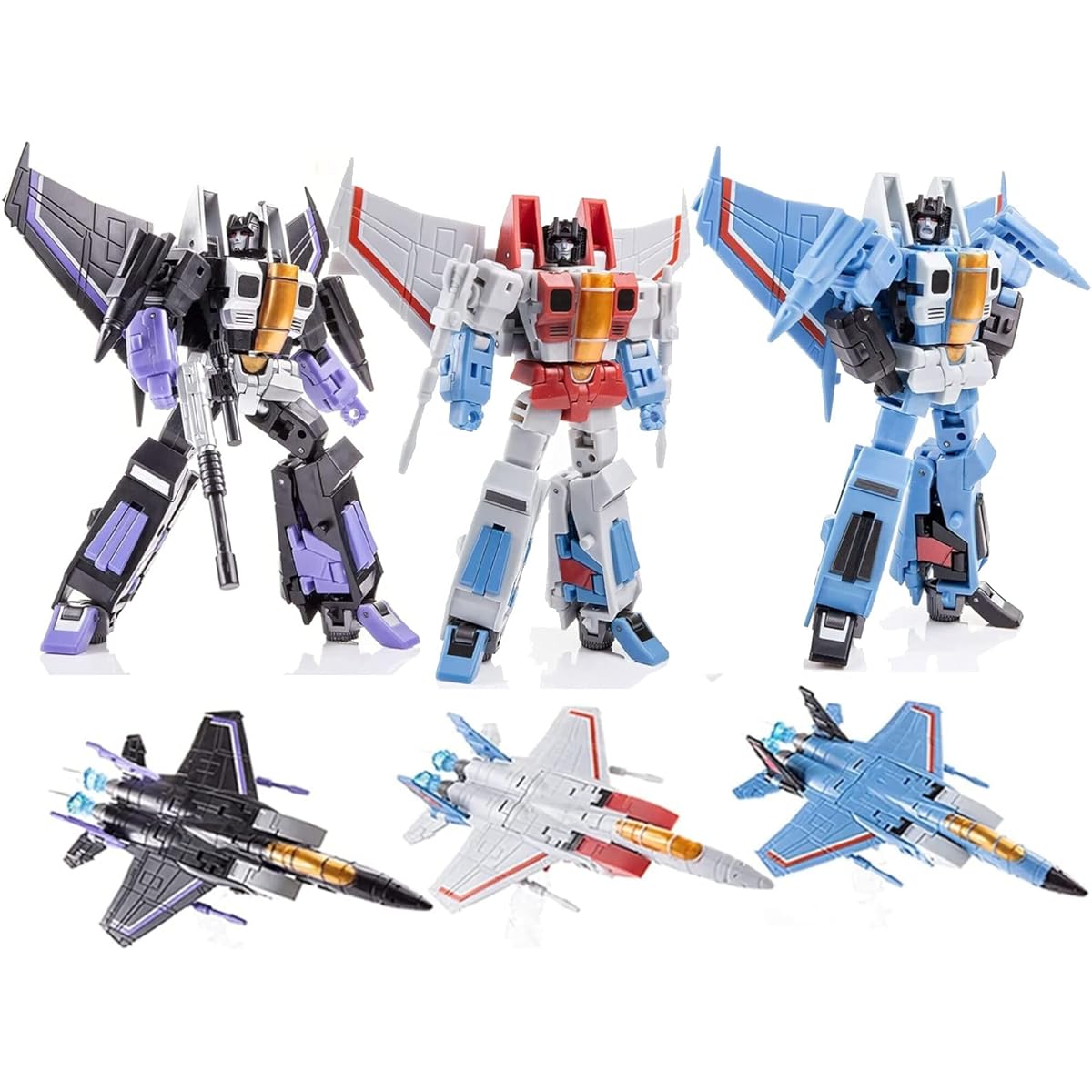 Transformers Toys G1 Animation F15 Thundercracker Starscream Skywarp Action Figure Fighter Set Model KO Version