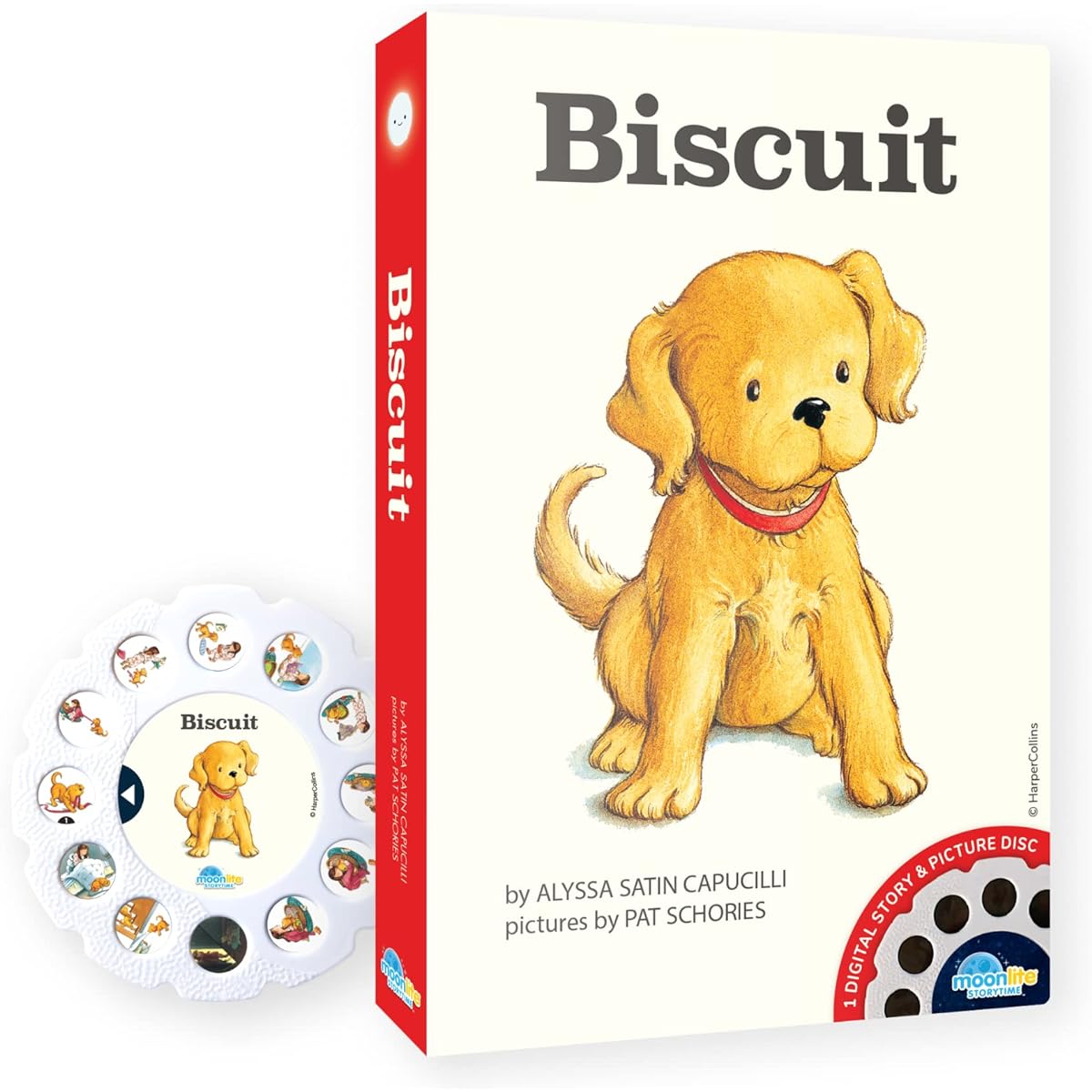 Moonlite Storytime Biscuit Storybook Reel, The Magical Way to Read Together, Digital Stories for Projectors, Fun Sound Effects, Early Learning Toys for Toddlers, Ages 12 Months and Up