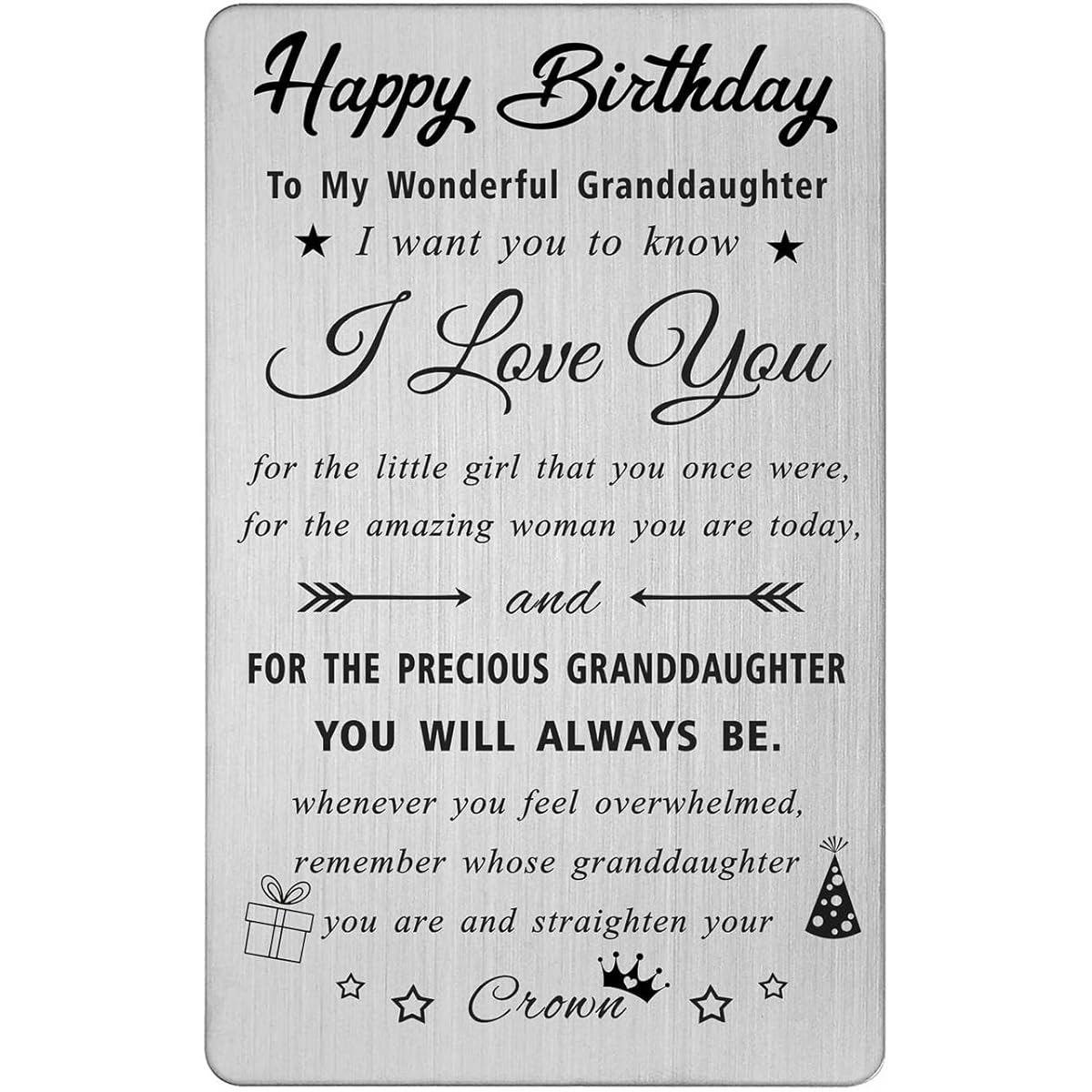 TANWIH Granddaughter Birthday Wallet Card Gift Happy Birthday Card from Grandparents Granddaughter Adult Gift from Grandparents Inspirational Birthday Gift for Young Women