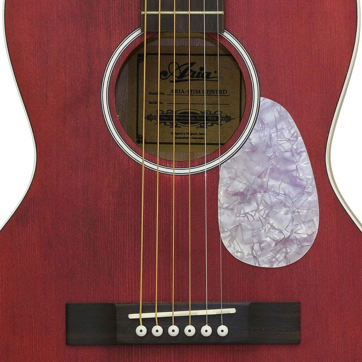 ARIA ARIA-131M UP Stained Red Satin Red Acoustic Guitar Parlor Size Matte Paint Aria