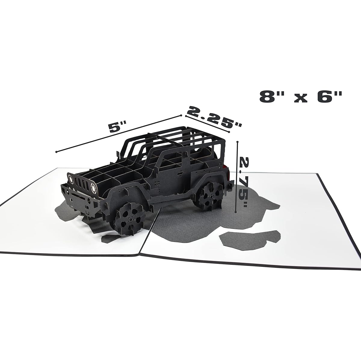 Black Jeep Pop Up Greeting Card 3D Birthday Card Father's Day Card