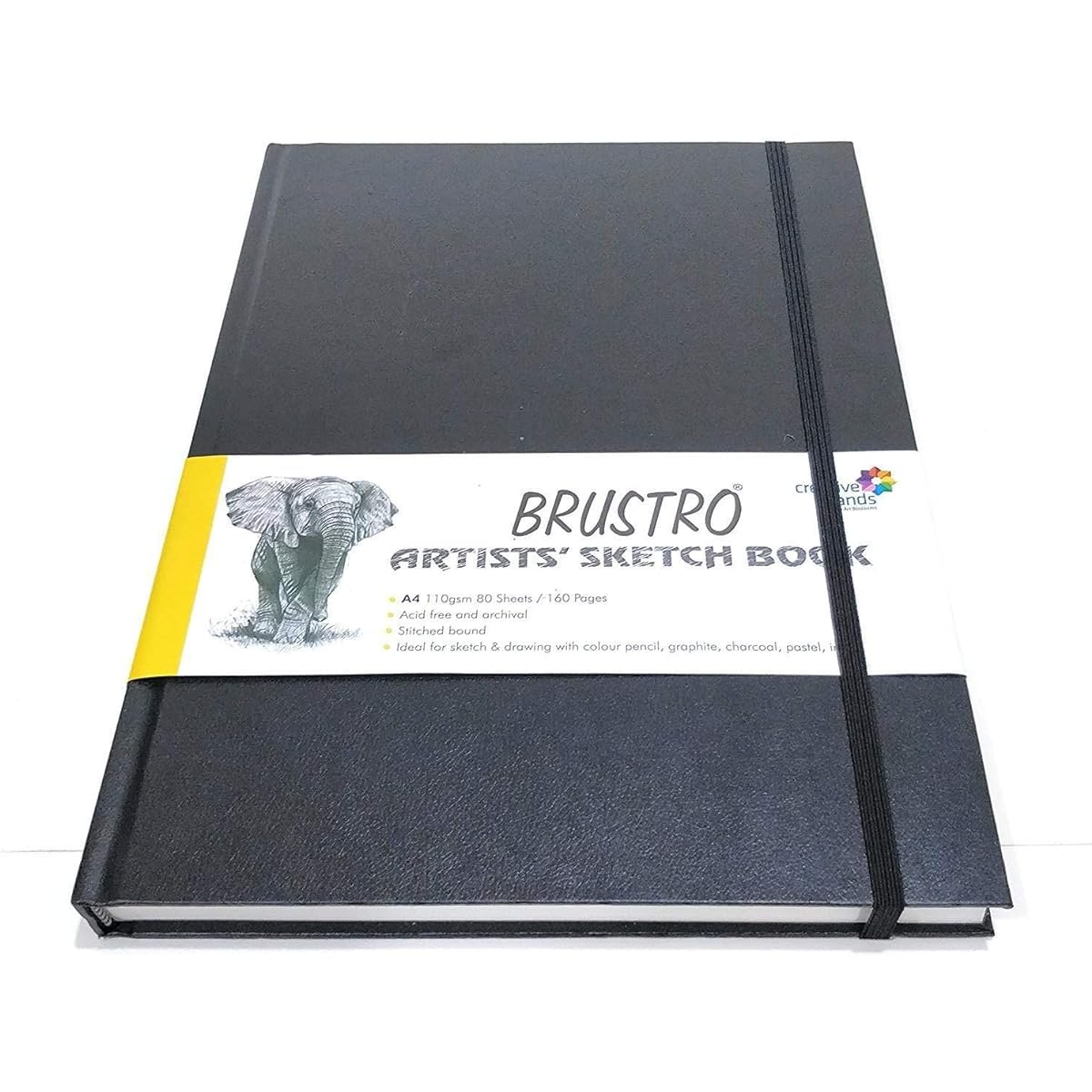 BRUSTRO Artist Stitched Sketchbook, A4 Size, 160 Pages, 110 gsm (Acid Free) A4 Stitched Ivory