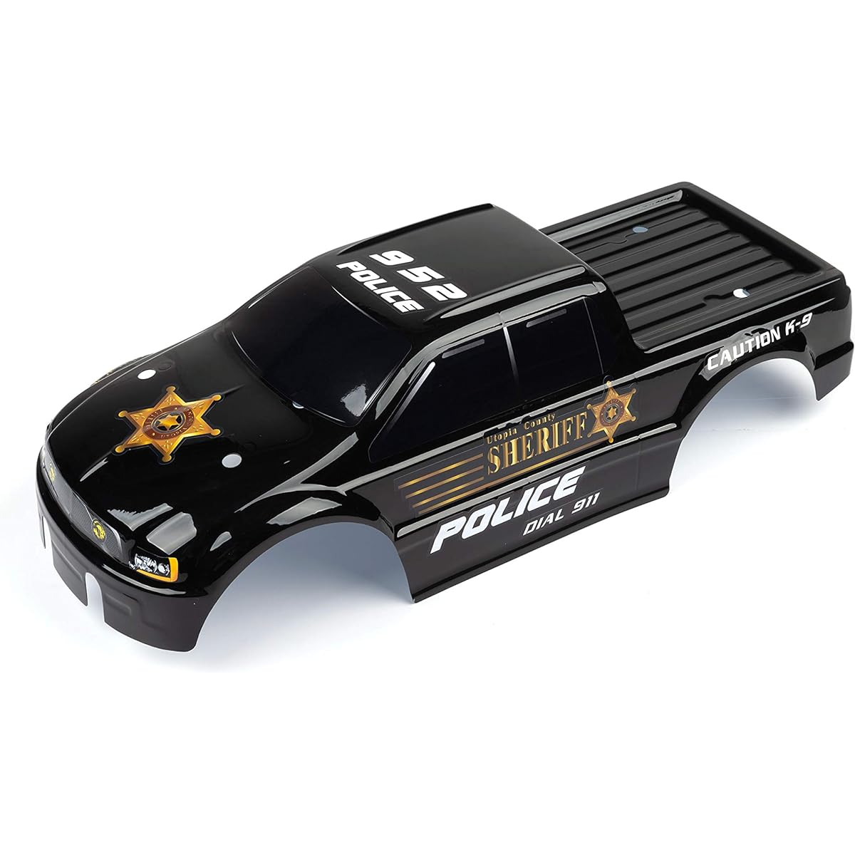 SummitLink Custom Body Police Sheriff Truck Style T/E Maxx Shell Cover Fits E-Maxx 1/10 Scale RC Car or Truck (Truck Not Included) EM-PB-01