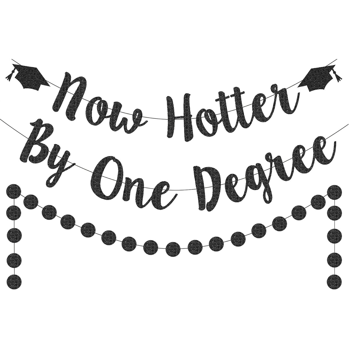Black Glitter Now Hotter By One Degree Banner 2023 Graduation Party Decoration Congrats Grad 2023 Academic Degree Decor We Are So Proud Of You Decoration Class of 2023 College Graduation Decoration