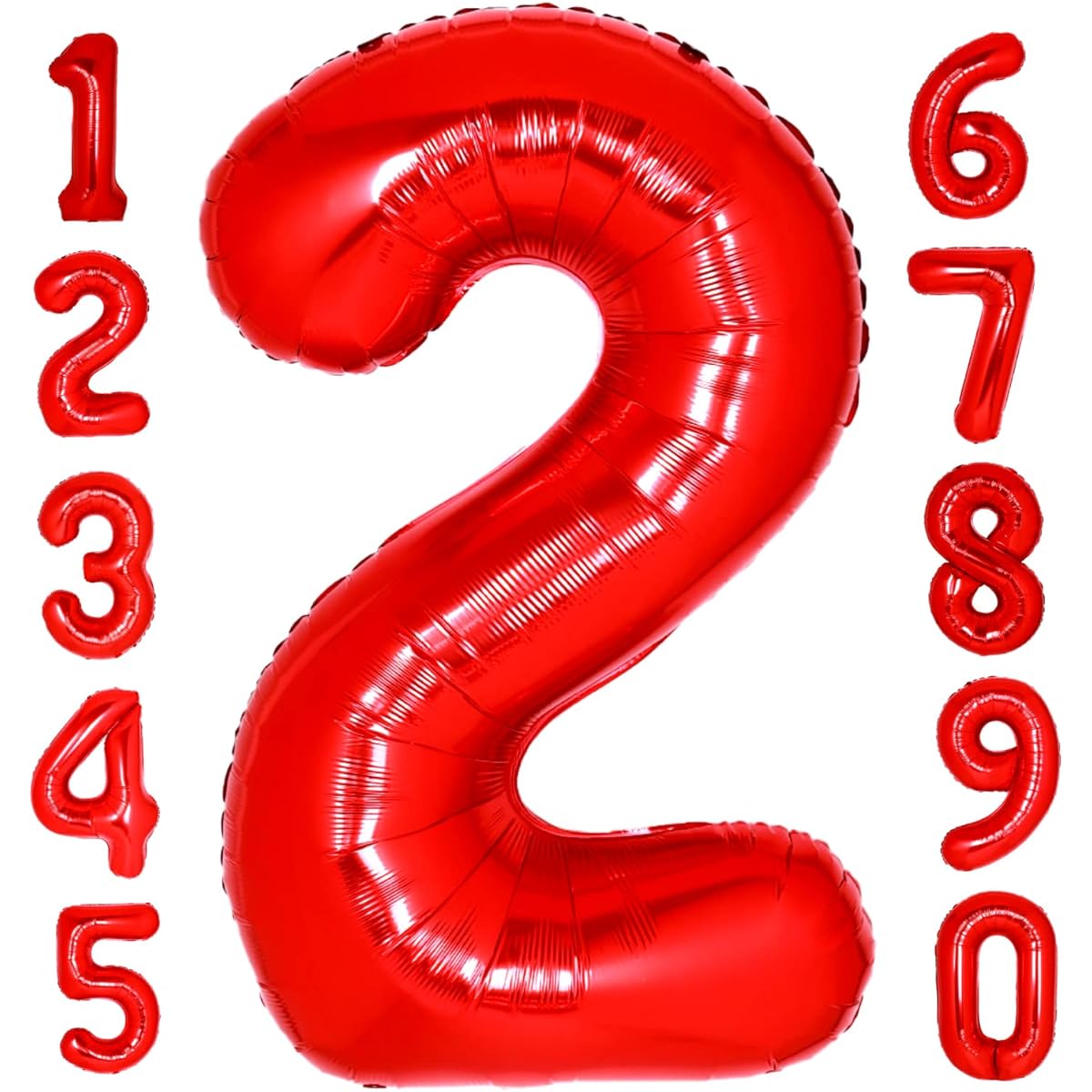 Giant 40 Inch Red Number 2 Balloons Red 2nd Birthday Balloons 2nd Birthday Balloons Party Supplies Boys Girls Red 2nd Balloons Anniversary Decorations Digital Balloons for Kids Engagement Photoshoot