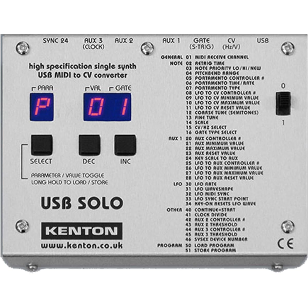 Kenton Electronics USB to CV/Gate Converter USB Solo