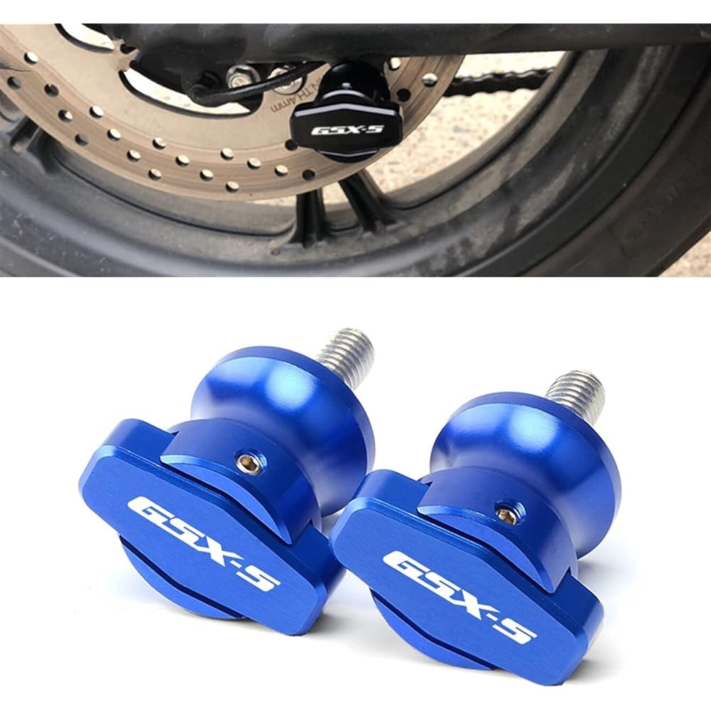 DEMUR Motorcycle CNC Accessories Frame Stand Screw Swing Arm Spool Slider 8mm Fits Suzuki GSXS750 GSXS1000 F-ABS GSX-S GSXS 750 1000 Swing Arm Slider Spool (Size : Blue)