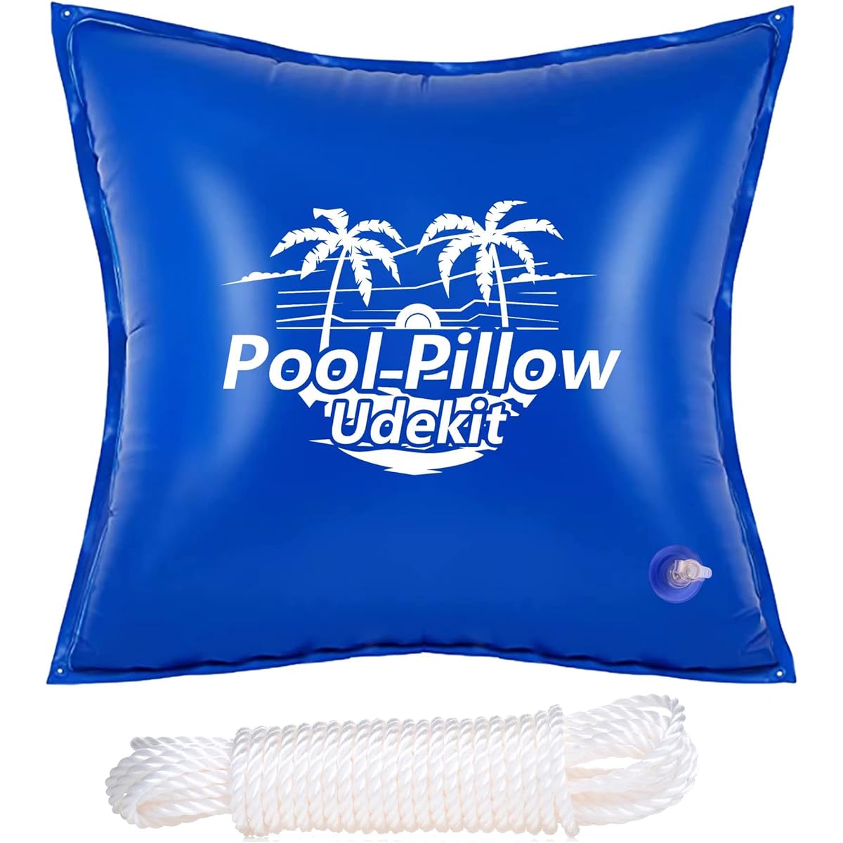 Udekit Swimming Pool Pillow Portable Inflatable Floating Antifreeze Air Pillow with Rope 4 x 4 Feet