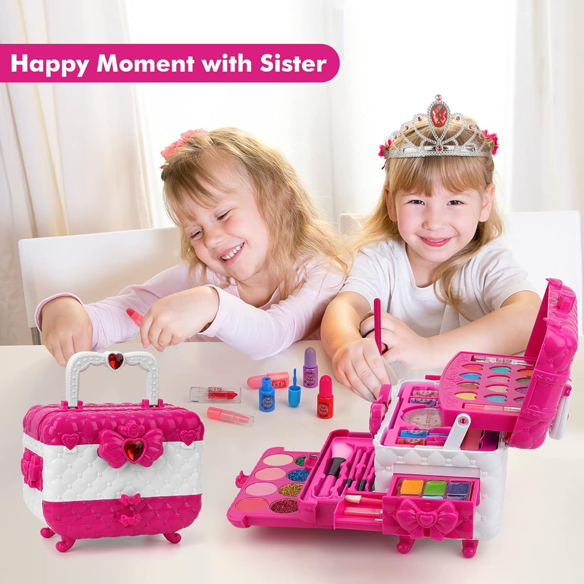 Teensymic Makeup Toy Set for Little Girls with Makeup Bag