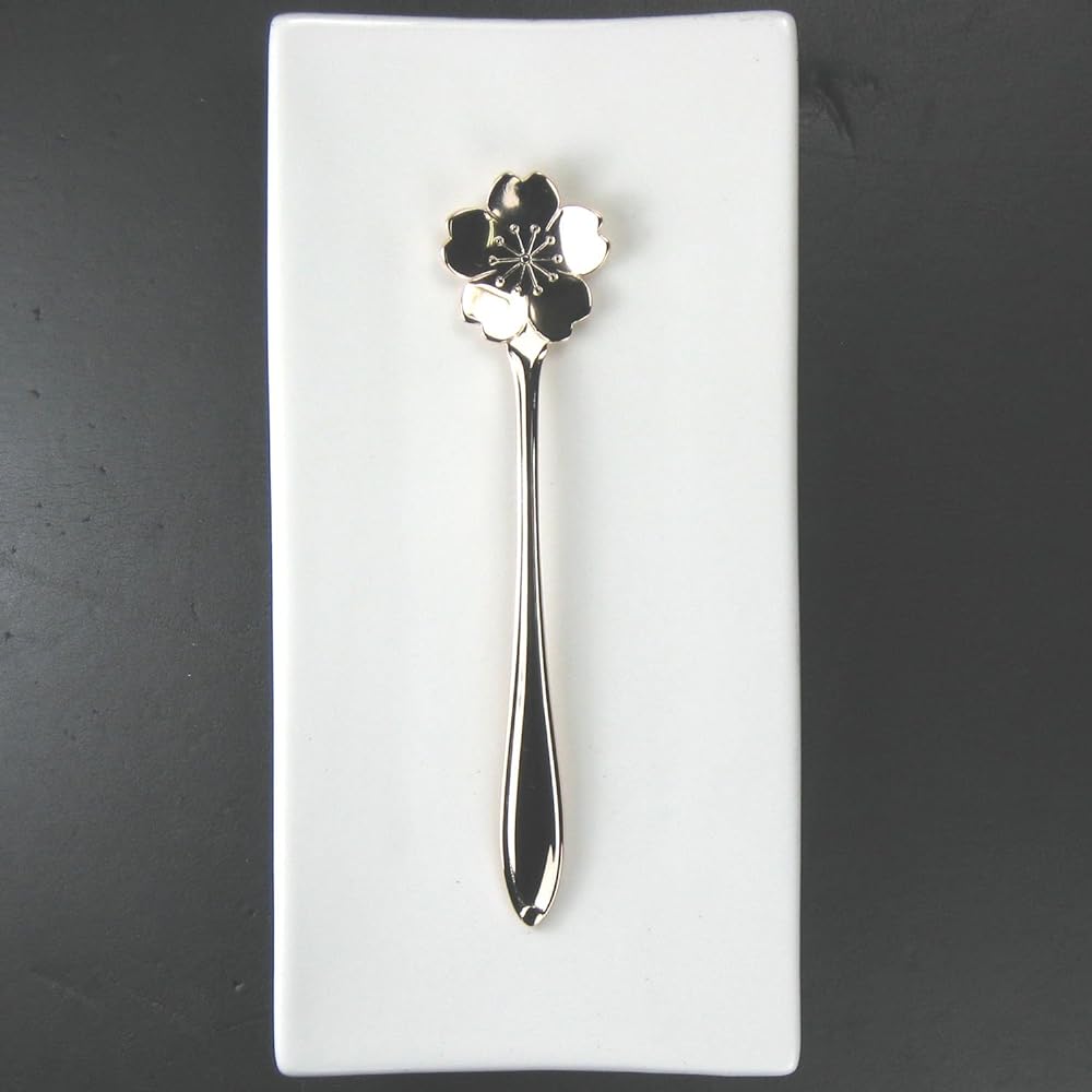 Nagao Tsubamesanjo Flower Coffee Spoon Pink Gold Sakura Set of 12 Made in Japan