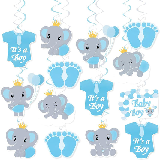 20pcs Elephant Baby Shower Decorations Boys Baby Boy Shower Decorations First Birthday Decorations Boys Party Decorations Elephant Kids Birthday Party Supplies Baby Boy Shower Decorations