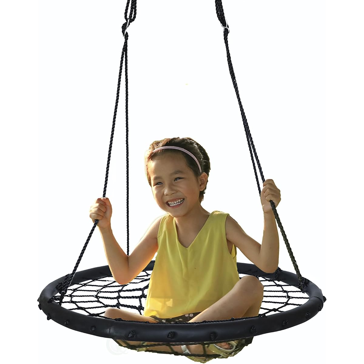 PLAYBERG Round Net Tree Swing with Hanging Rope