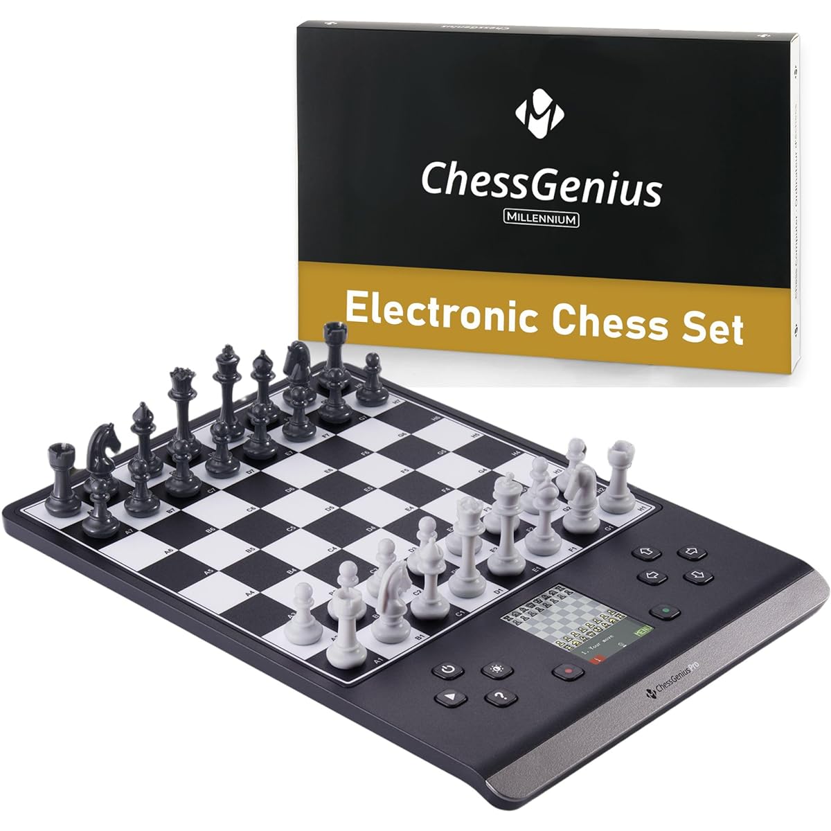 Millennium Chess Electronic Chess Board Game Set - Kids and Adults - Magnetic Board & Pieces - Portable Travel - Smart AI Chess Board - Strategy & Learning - LCD Display - Computer Chess Board