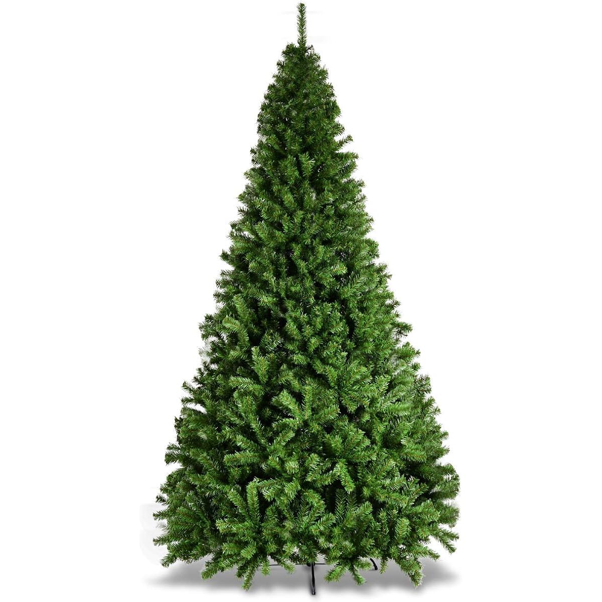 SPSUPE Christmas Tree, Classic Fireless Artificial Christmas Tree, Premium Hinged Spruce Full Tree with Solid Metal Stand, 9FT, Green, 1 x Christmas Tree