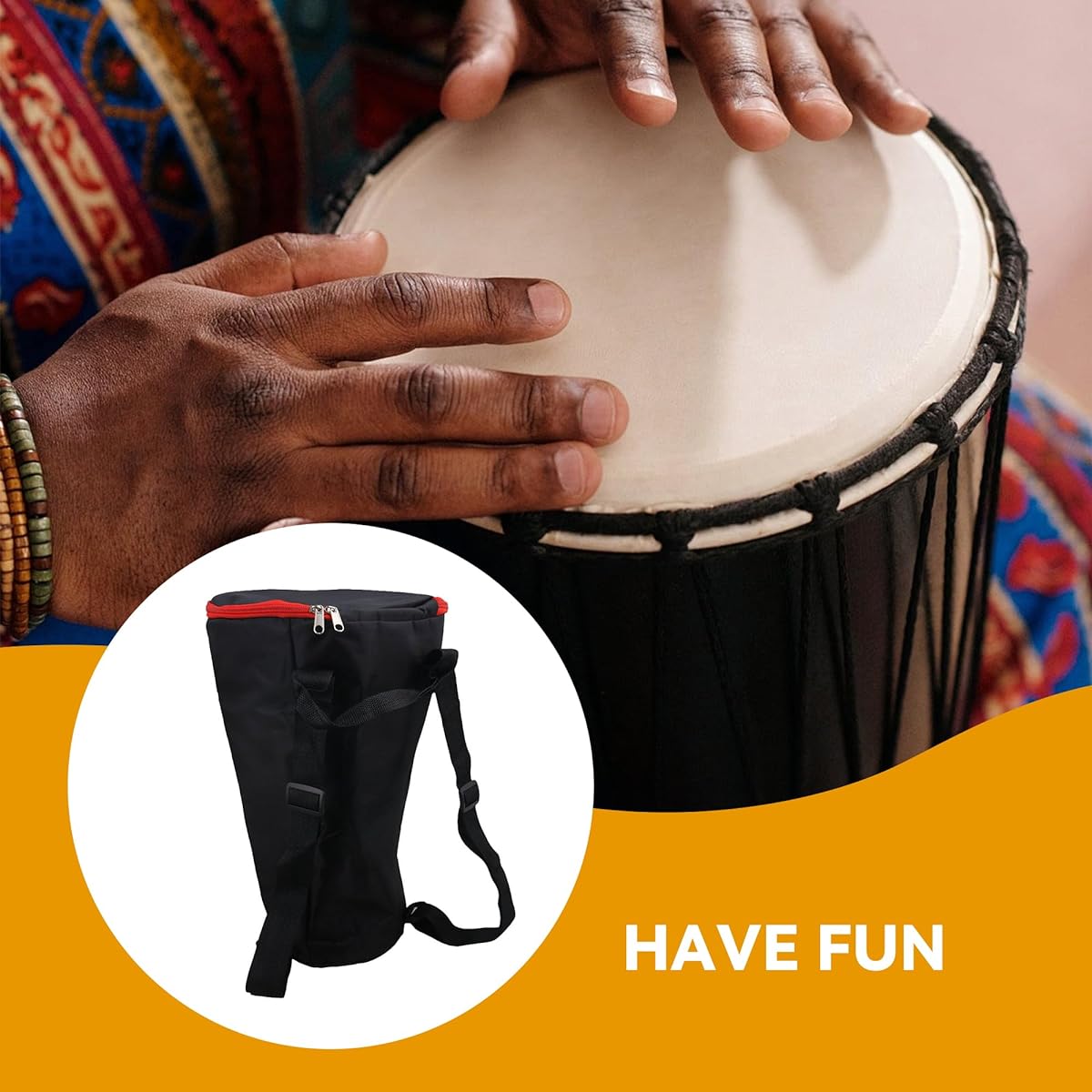 Nylon Waterproof Djembe Drum Carry Case Gig Bag for 12" African Drums