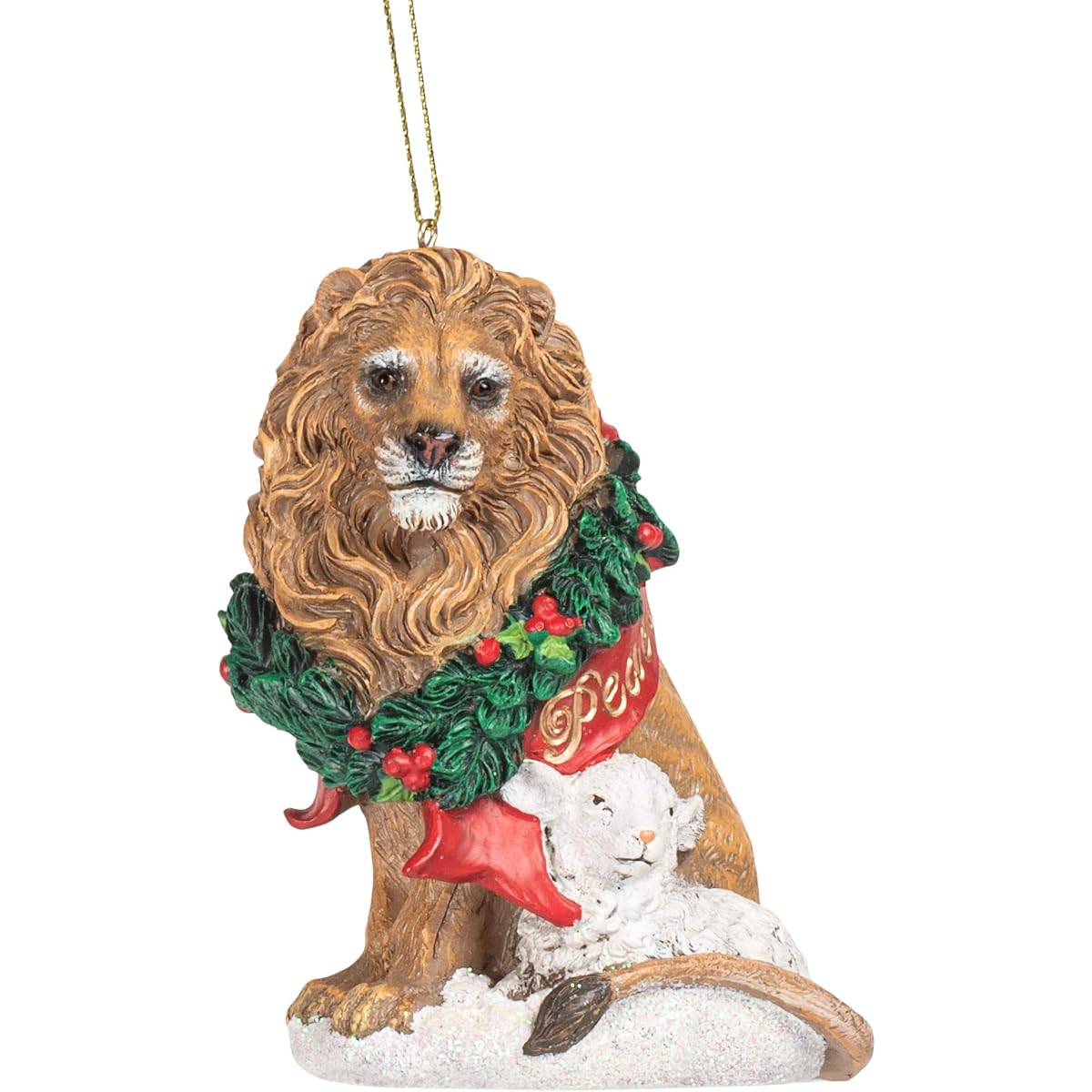 Roman 133361 Ornament Lion & Lamb/Holiday Traditions 3.75" Multicolor